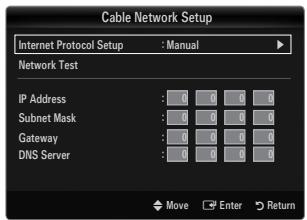 SAMSUNG LE32B653T5P - Cable Network Setup-Manual - 1