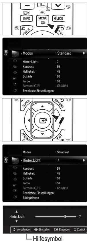 SAMSUNG LE32B653T5P - Bedienung des Bildschirmmenus (OSD) - 1