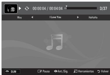 SAMSUNG LE32B653T5P - Reproduccion de ARCHivos de musica seleccionados - 1