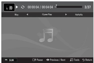 SAMSUNG LE32B653T5P - Playing the selected music files - 1