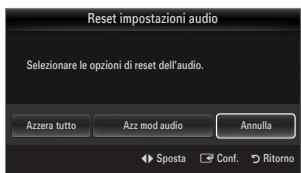 SAMSUNG LE32B653T5P - Reset impostazioni audio Azzera tutto / Azz mod audio / Annulla - 1