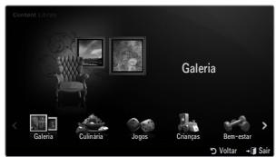 SAMSUNG LE32B653T5P - Utilizar a aplicacao Content Library - 1
