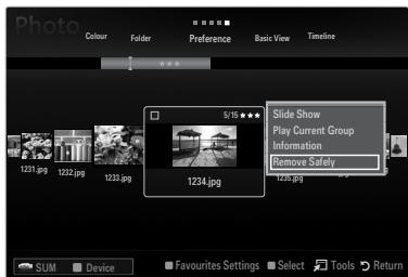 SAMSUNG LE32B653T5P - Removing a USB Memory Device Safely - 4
