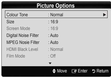 SAMSUNG LE32C450E1W - Picture Options - 1