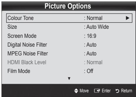 SAMSUNG LE32C530F1W - Picture Options - 2