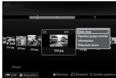 SAMSUNG LE40B551A6P - Menu Opzione dell'Elenco foto - 1