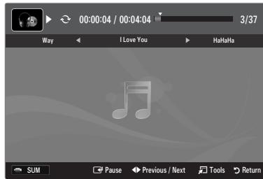 SAMSUNG LE40B551A6P - Playing the selected music files - 1