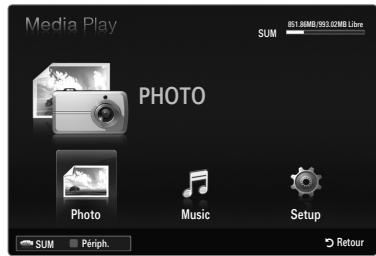 SAMSUNG LE40B551A6P - Accès au menuMedia Play (USB) - 1