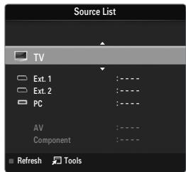 SAMSUNG LE40B551A6P - TV / Ext.1 / Ext.2 / AV / Component / PC / HDMI1 / HDMI2 / HDMI3/DVI / HDMI4 - 1