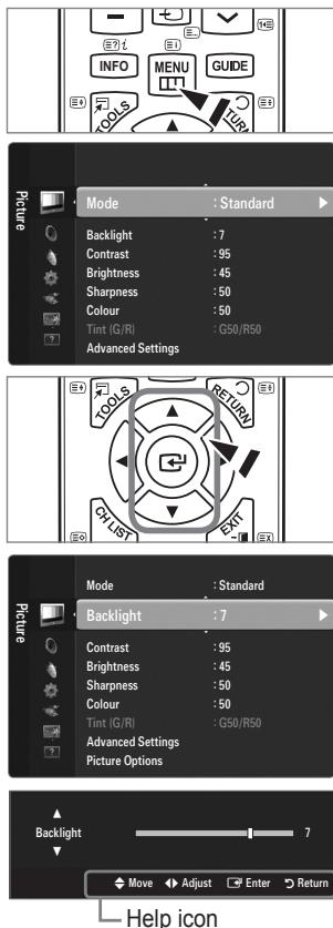 SAMSUNG LE40B551A6P - ☐ Operation the OSD (On Screen Display) - 1