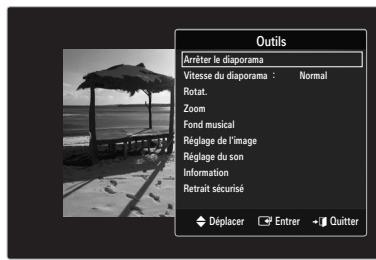 SAMSUNG LE40B551A6P - Menu d'options du diaporama - 1