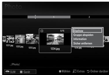 SAMSUNG LE40B551A6P - Menü der Optionen für Fotolisten - 1