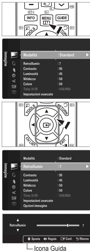 SAMSUNG LE40B551A6P - ☐ Uso dei menu OSD (On Screen Display) - 1