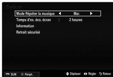 SAMSUNG LE40B551A6P - Utilisation du menu Setup - 2
