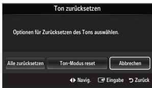 SAMSUNG LE40B551A6P - ☐ Ton zurücksetzen → Alle zurücksetzen / Ton-Modus reset / Abbrechen - 1