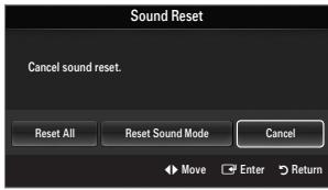 SAMSUNG LE40B551A6P - ☐ Sound Reset → Reset All / Reset Sound Mode / Cancel - 1