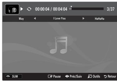 SAMSUNG LE40B551A6P - Lecture des fichiers musicaux sélectionnés - 1