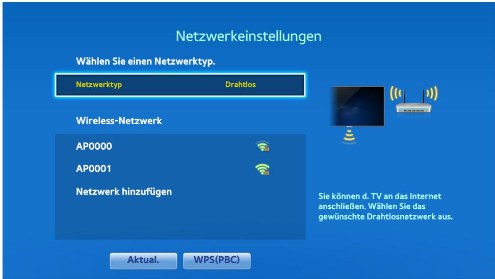 SAMSUNG UE40F6510 - Manuelles Konfiguration des Drahtlosnetzwerks - 1