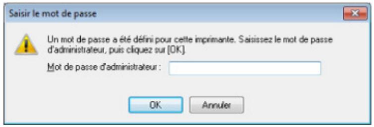 CANON MG5450 - L'écran Saisir le mot de passe s'affiche pendant la configuration - 1