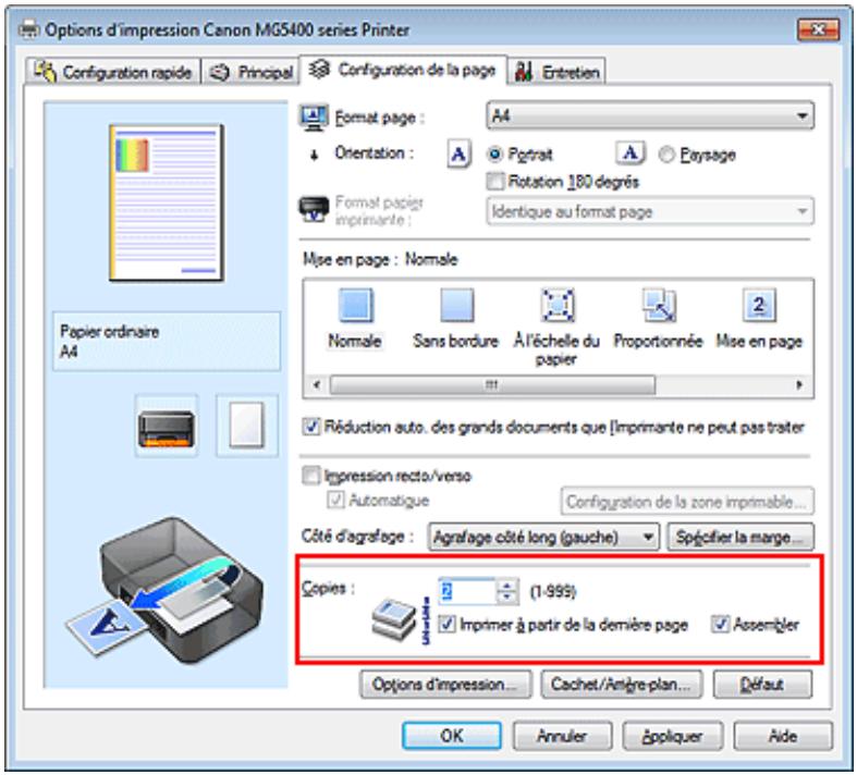 CANON MG5450 - Définition du nombre de copies et de l'ordre d'impression - 1