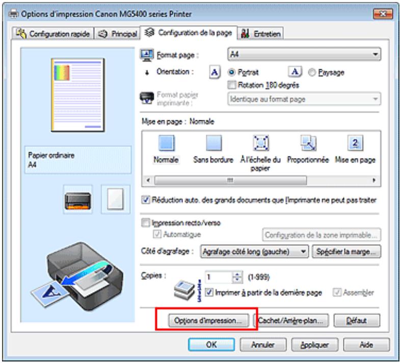 CANON MG5450 - Changement des options d'impression - 1