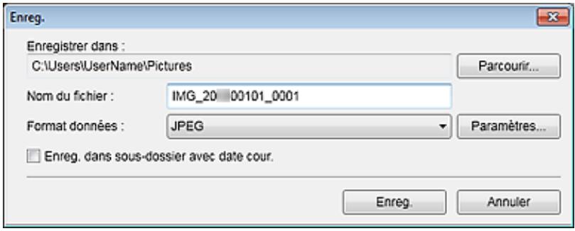 CANON MG5450 - Boîte de dialogue Enreg. (Numériser) - 1