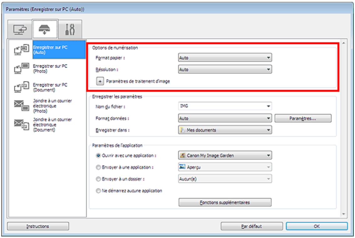 CANON MG5450 - Définissez des correction d'image dans Options de numérisation. - 1