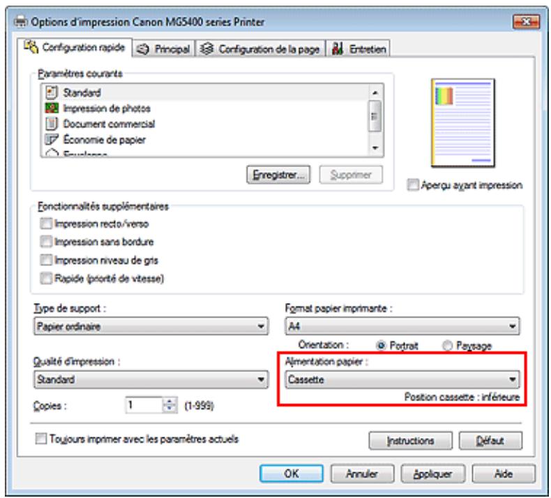 CANON MG5450 - Vérifiez la source d'alimentation en papier. - 1