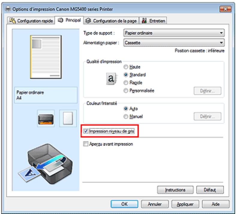 CANON MG5450 - Impression d'un document couleur en monochrome - 2