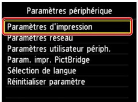 CANON MG5450 - Modification des paramètres de la machine à partir de l'écran LCD - 1