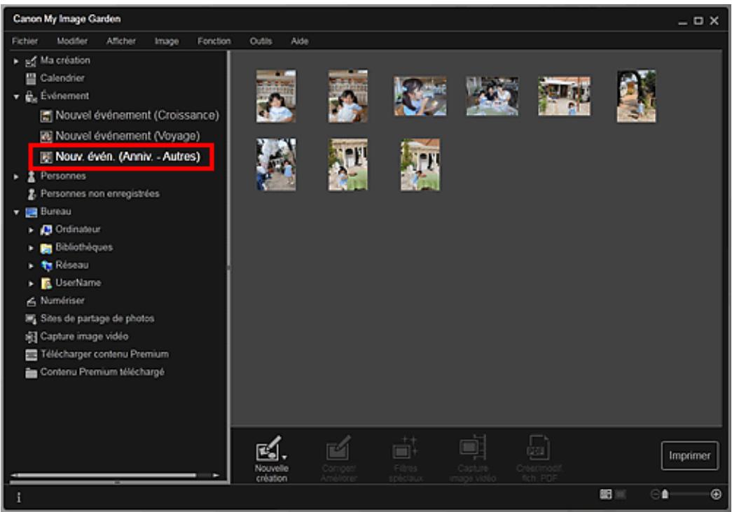 CANON MG5450 - Vue Événement (images, fichiers PDF et vidéos) - 1
