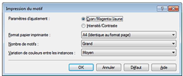 CANON MG5450 - Configuration de l'impression du motif - 1