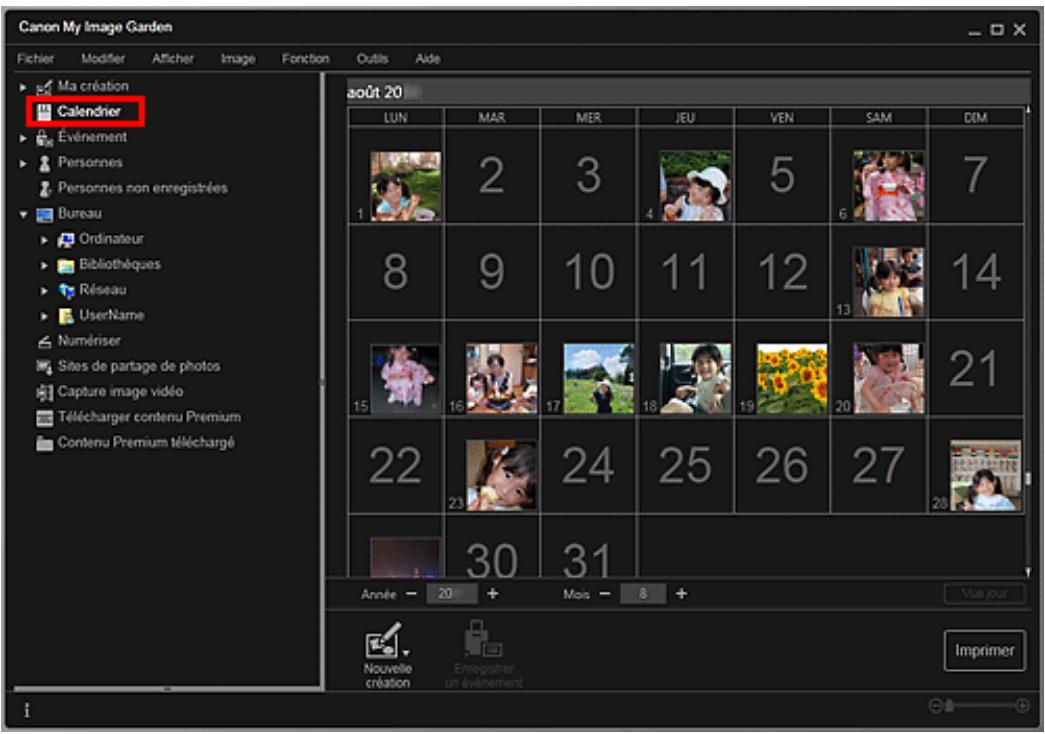 CANON MG5450 - En mode Vue mois - 1