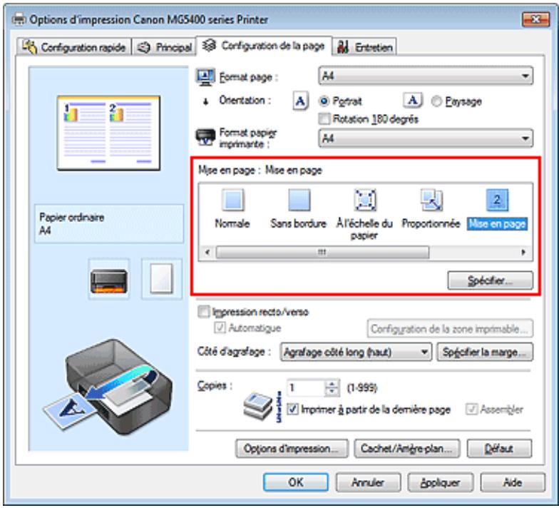 CANON MG5450 - Impression mise en page - 2