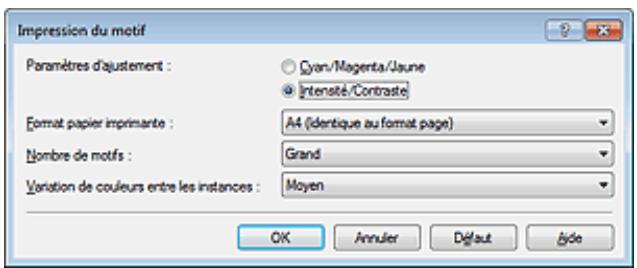 CANON MG5450 - Configuration de l'impression du motif - 1