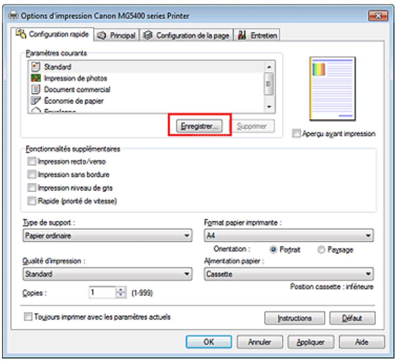CANON MG5450 - Enregistrement d'un profil d'impression - 1