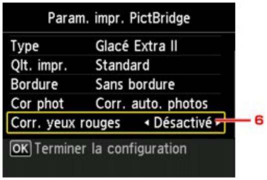 CANON MG5450 - Écran Param. impr. PictBridge - 2