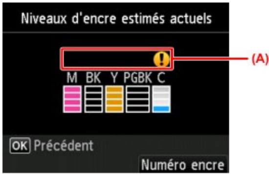 CANON MG5450 - Contrôle du niveau d'encre sur l'écran LCD de la machine - 3