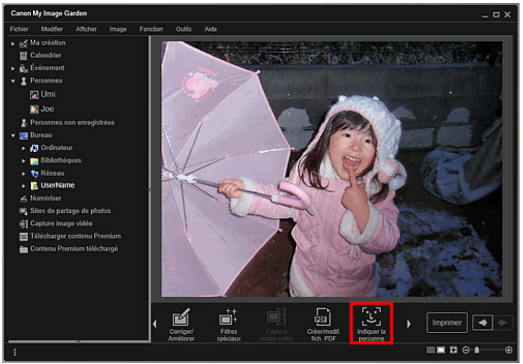 CANON MG5450 - Cliquez sur Indiquer la personne. - 1