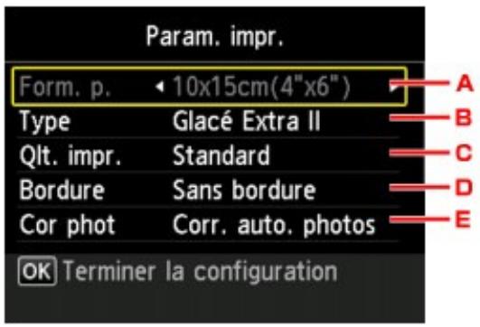 CANON MG5450 - Paramètres d'impression - 1