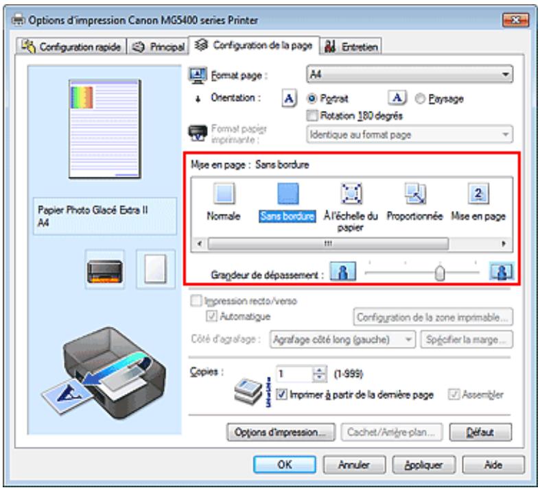CANON MG5450 - Définition d'une impression sans bordure - 1