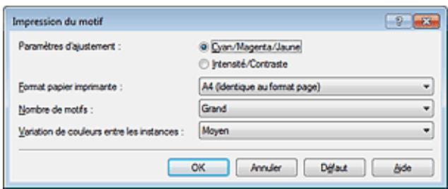 CANON PIXMA MG2255 - Configuration de l'impression du motif - 1