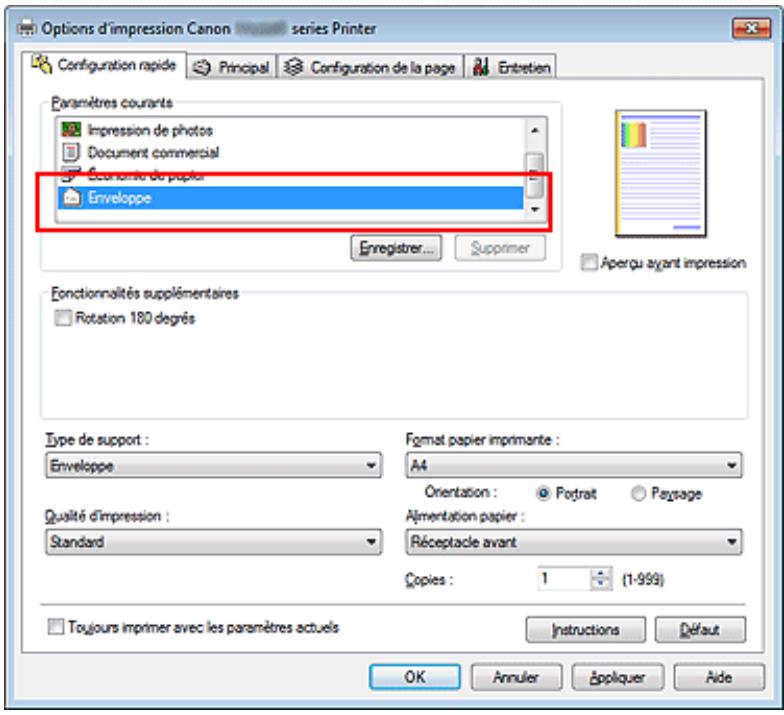 CANON PIXMA MG2255 - Configuration de l'impression des enveloppes - 1