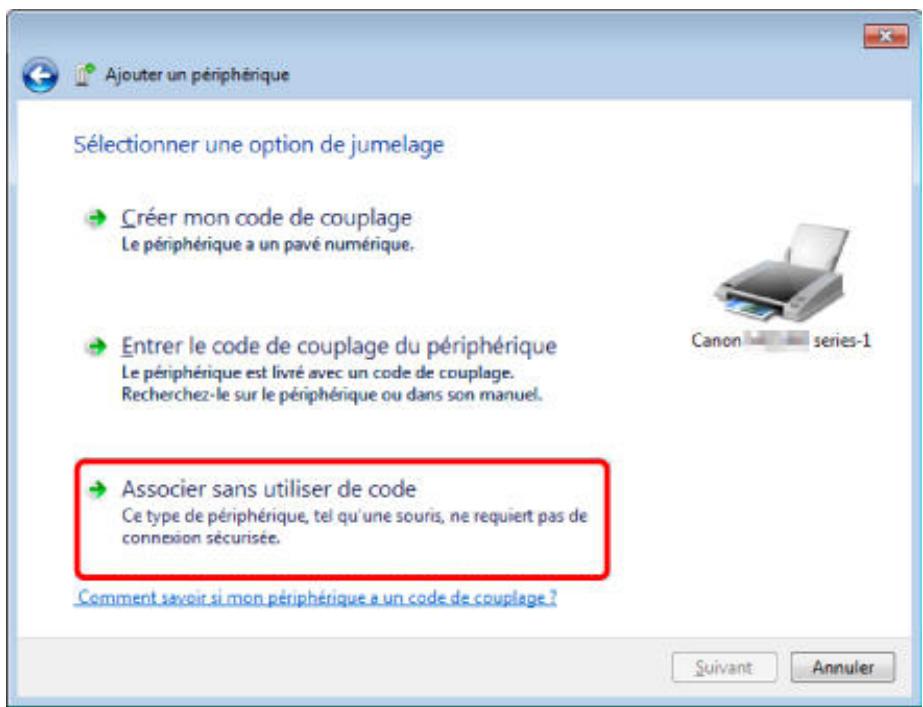 CANON PIXMA MG6250 - Sélectionnez associer sans utiliser de code. - 1