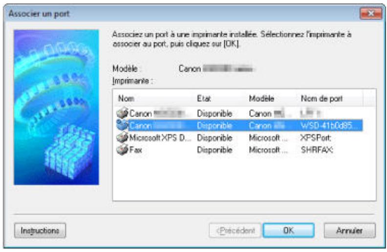 CANON PIXMA MG6250 - Lorsque le pilote d'imprimante n'est pas associé à un port - 1