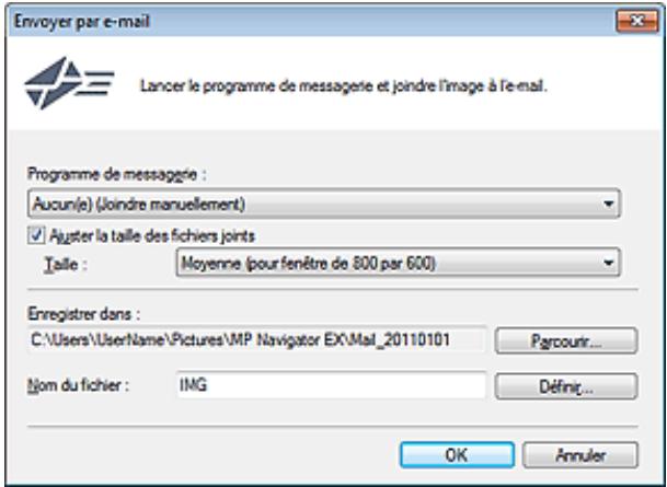 CANON PIXMA MG6250 - Boîte de dialogue envoyer par e-mail - 1