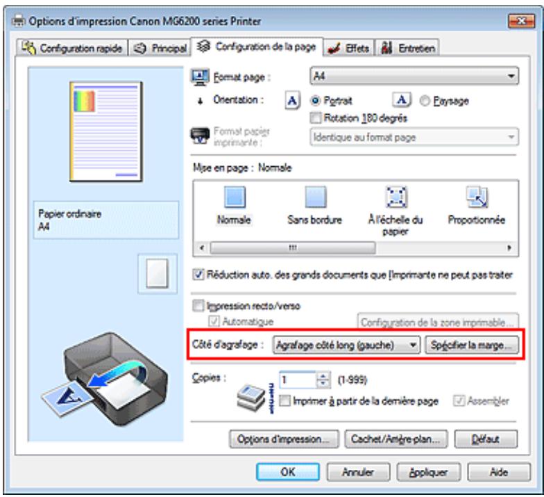 CANON PIXMA MG6250 - Définition de la marge d'agrafage - 2