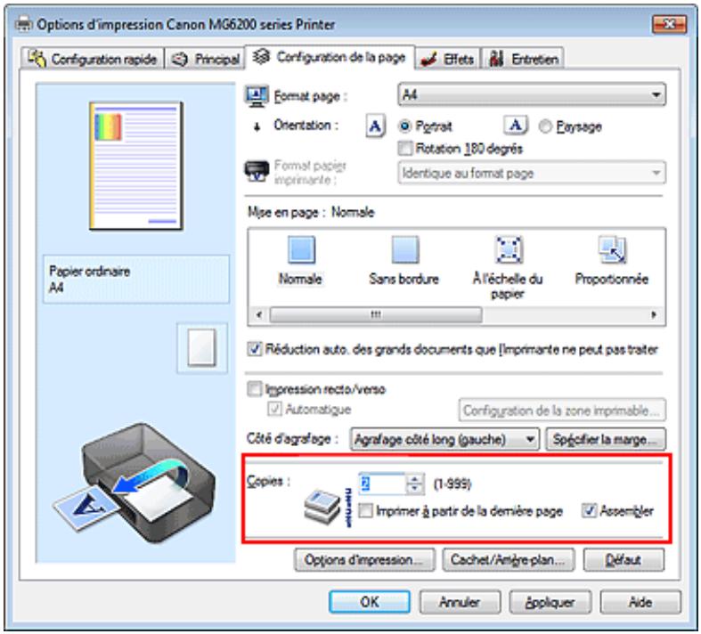 CANON PIXMA MG6250 - Définition du nombre de copies et de l'ordre d'impression - 1