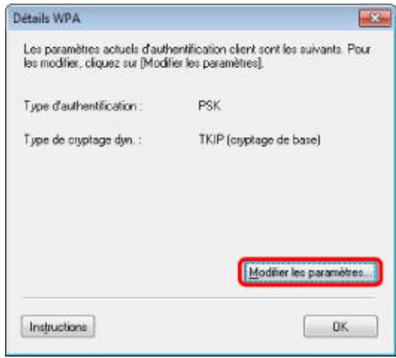 CANON PIXMA MG6250 - Modification des paramètres détaillés WPA ou WPA2 - 1
