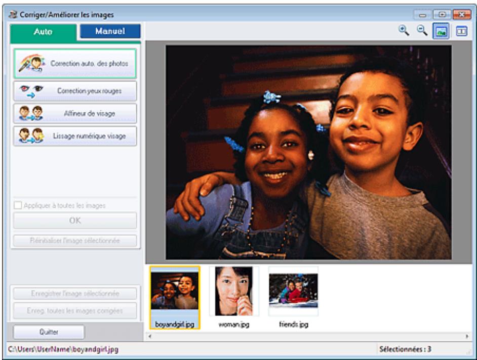 CANON PIXMA MG6250 - Sélectionnez des photos dans l'écran sélect. images, puis cliquez sur le bouton (corriger/améliorer les images). - 1